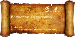 Becherer Alexandra névjegykártya